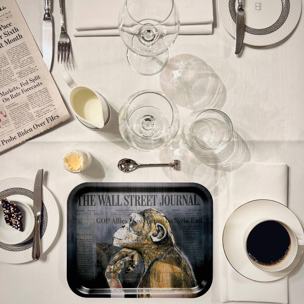 LISA TÖRNER ART Tarjotin Monkey Business 20x27 cm