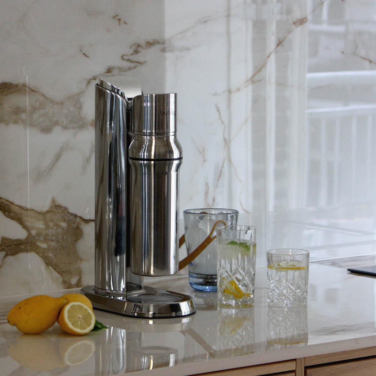 Bubliq Glass kullsyremaskin stål