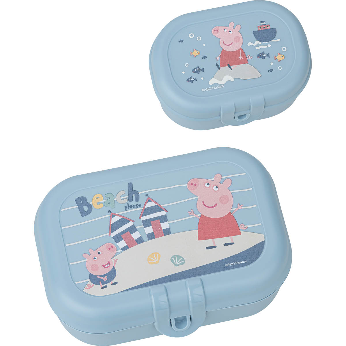 Koziol Peppa Pig Waves To Go matboks og vannflaske 3 deler blå