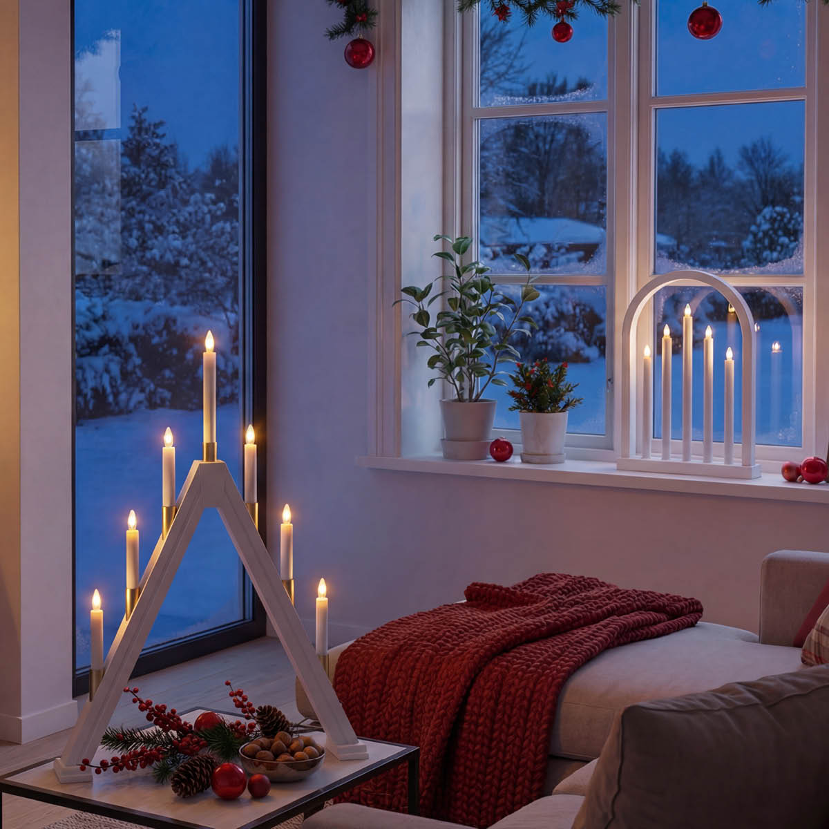 Aneta Lighting Halland adventsstake 59 cm hvit