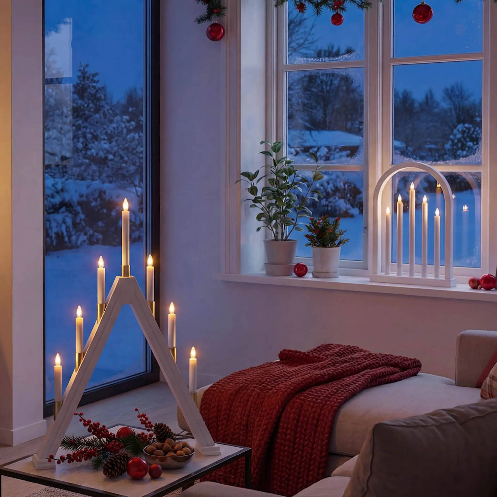 Aneta Lighting Halland adventsstake 59 cm hvit
