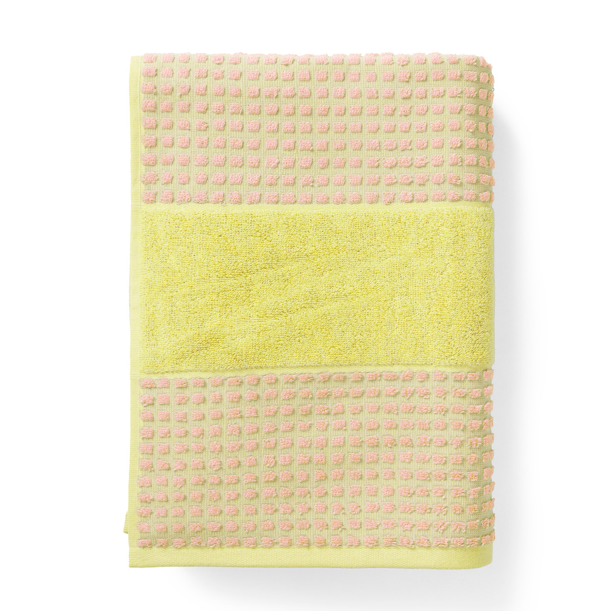 Juna Check handduk 70x140 cm gul/rosa