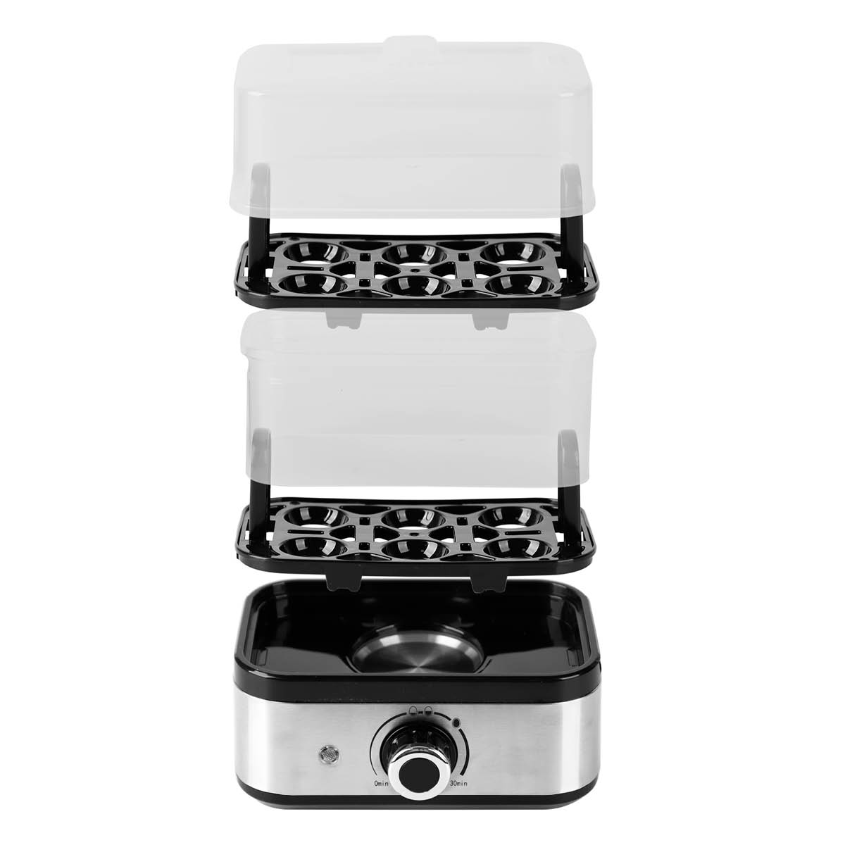 EMERIO Eggkoker 12 egg 400W rustfritt stål