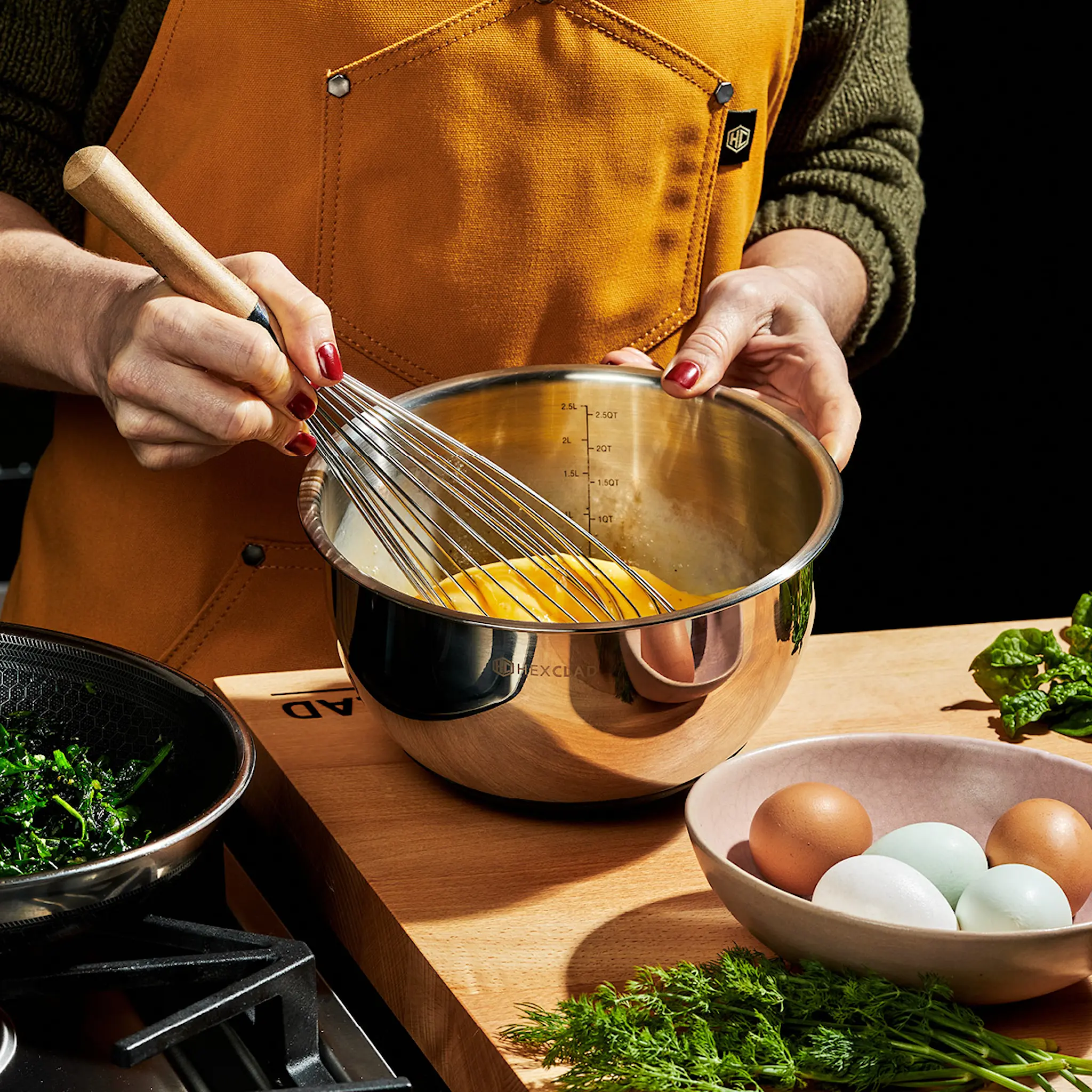 Hexclad Hexclad Kulho kannella 3 osaa Teräs