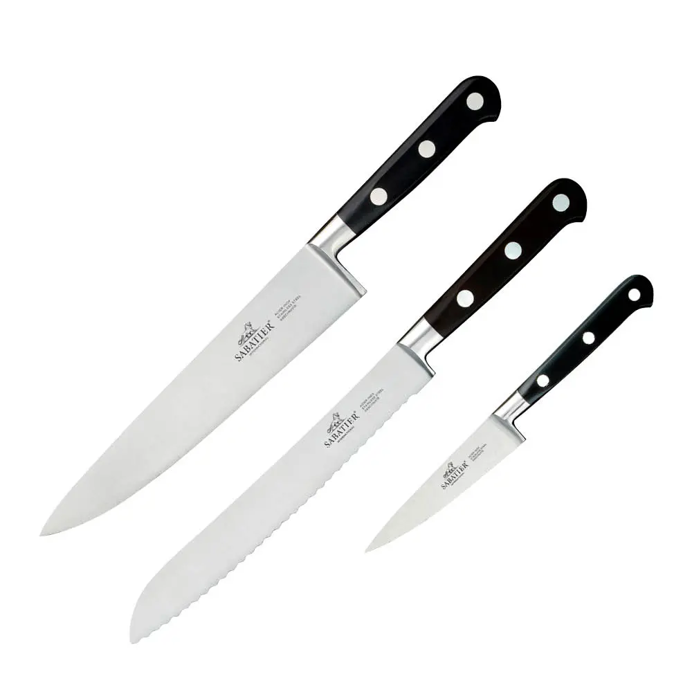 Licorne Veitsisetti 3 osaa Teräs/Musta