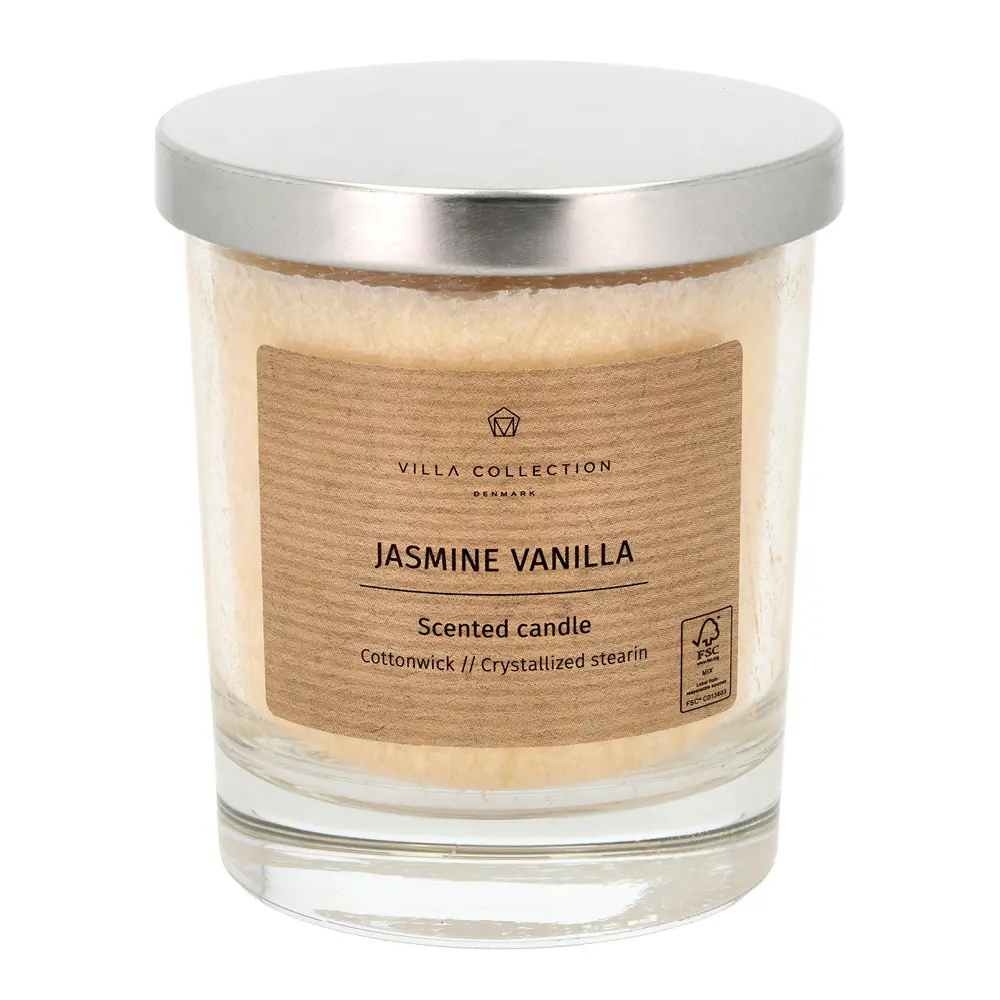 Kras duftlys 8,5x10 cm krystallisert stearin beige