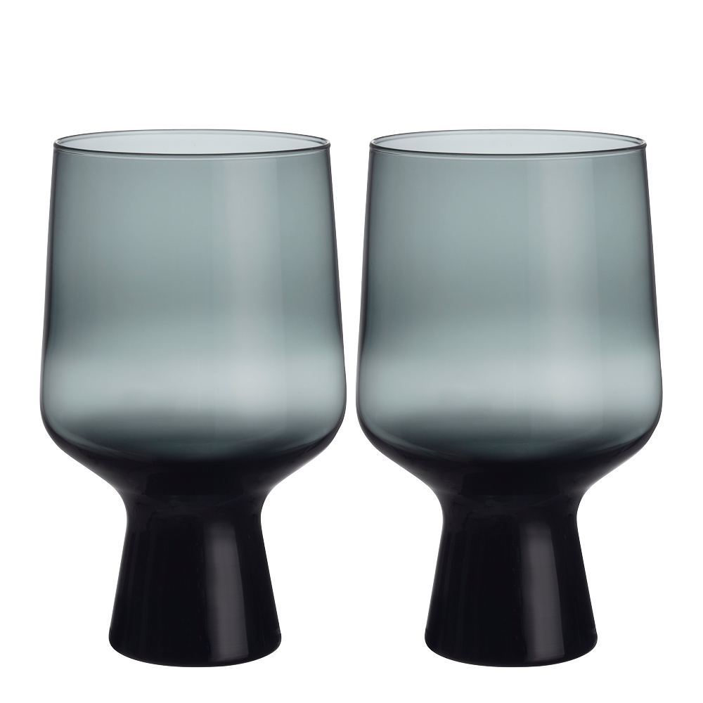 iittala - Solare Jalallinen Lasi 40 cl 2 kpl Metallinharmaa