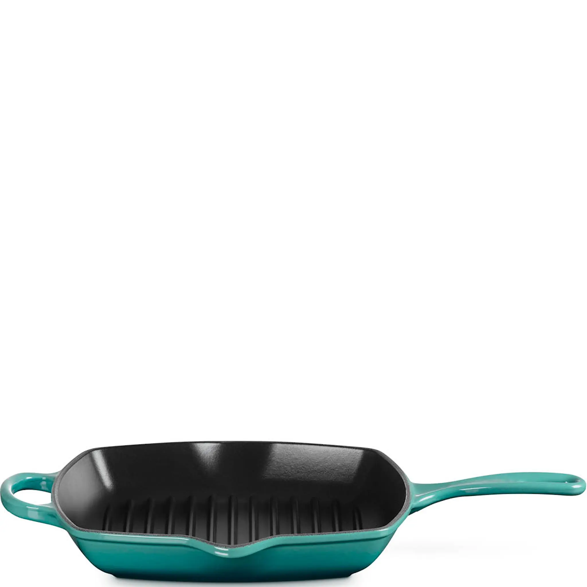 Le Creuset Signature grillpanna kvadratisk gjutjärn 26 cm Bleu Riviera