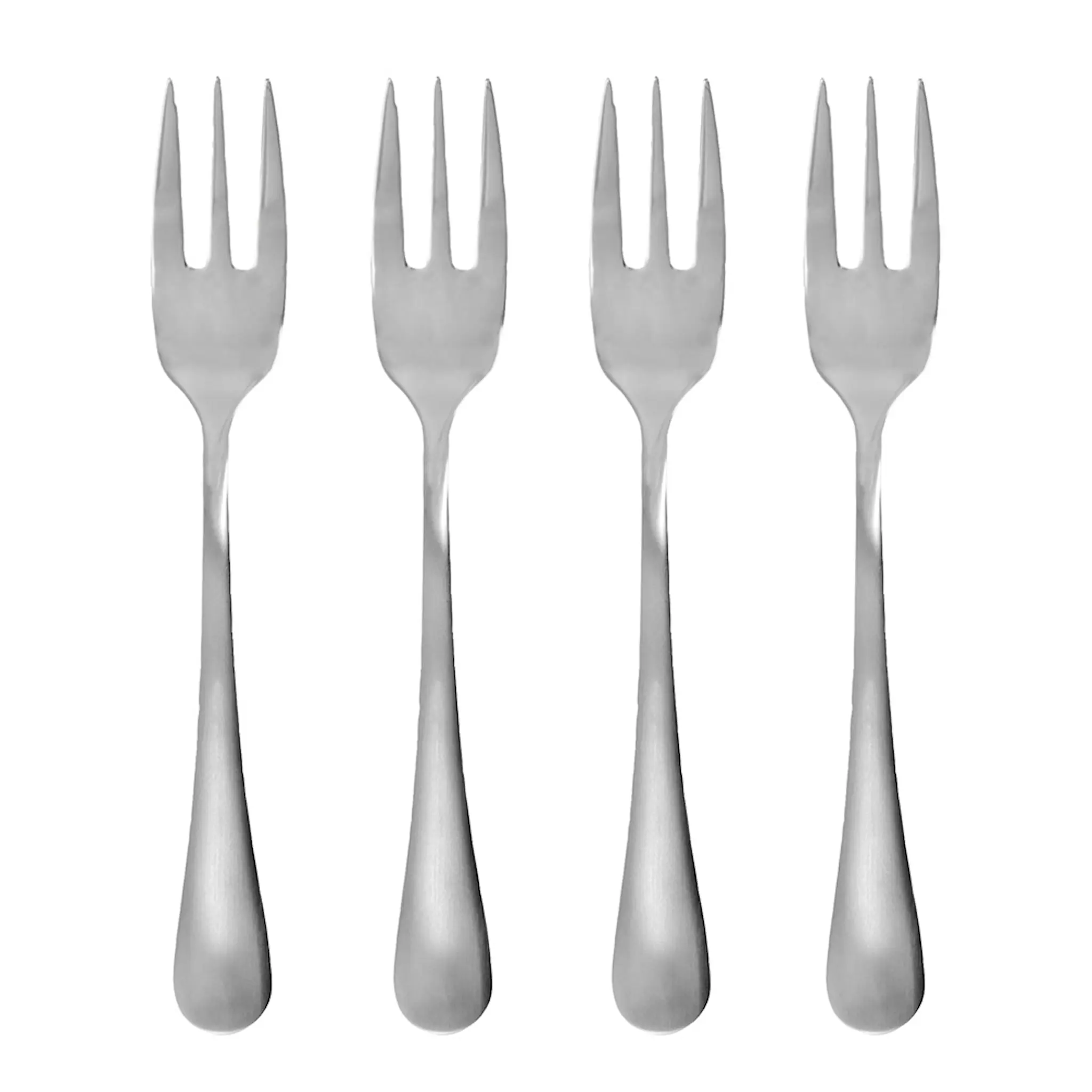 House Doctor Brush tårtgaffel 15 cm 4-pack silver finish
