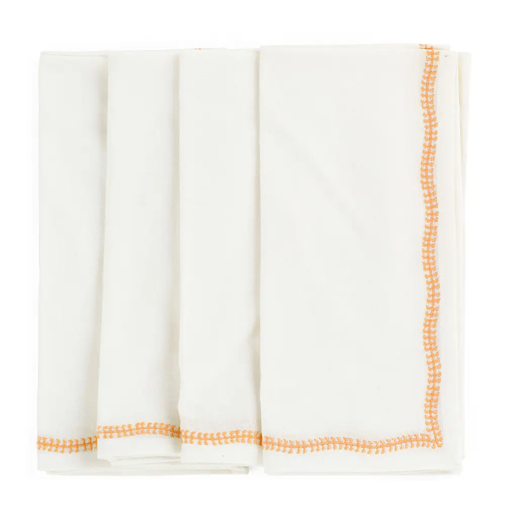 White Embroidery Lautasliina 50x50 cm 4 kpl Orange