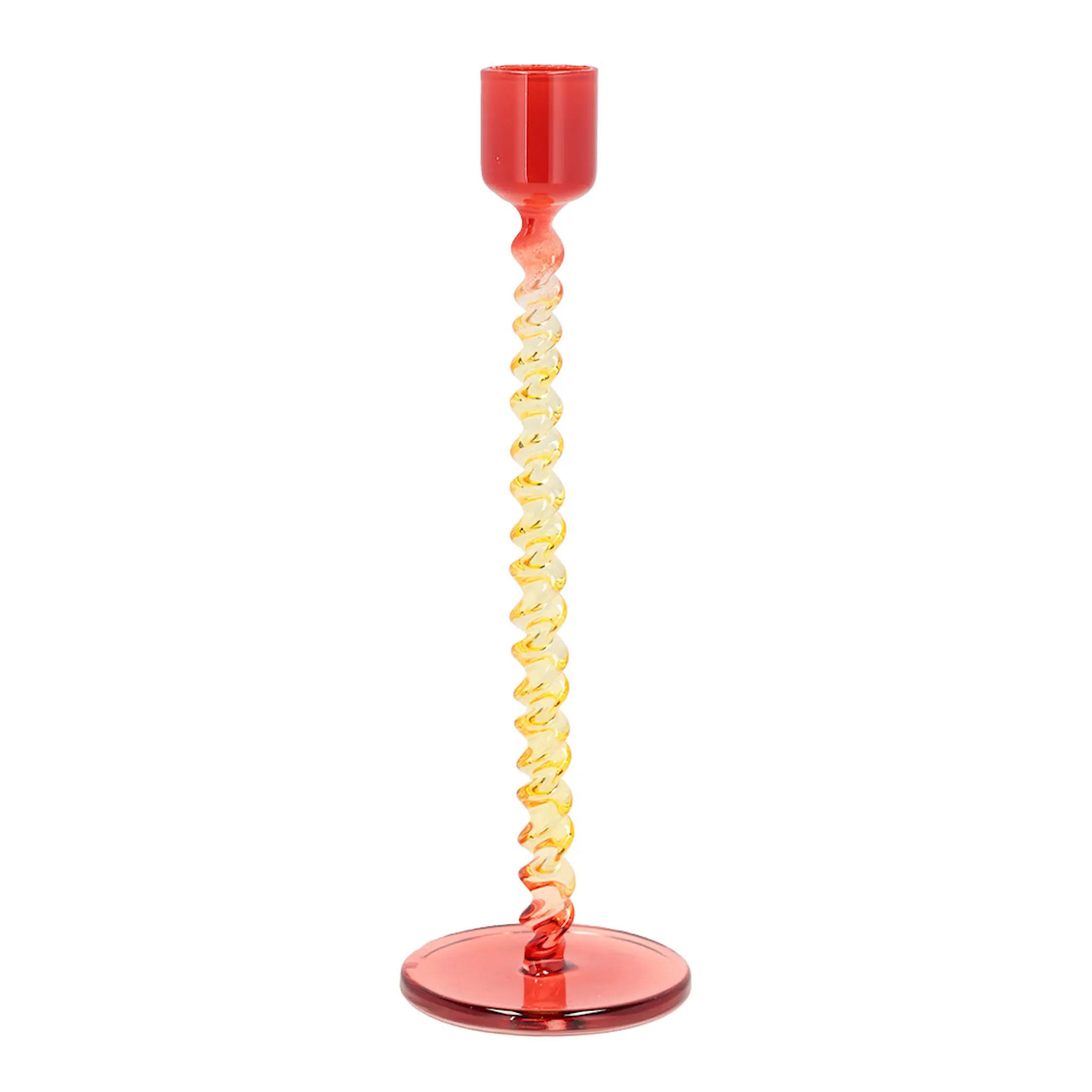 Villa Collection Styles Ljusstake Glas 20,3 cm Gul/Röd