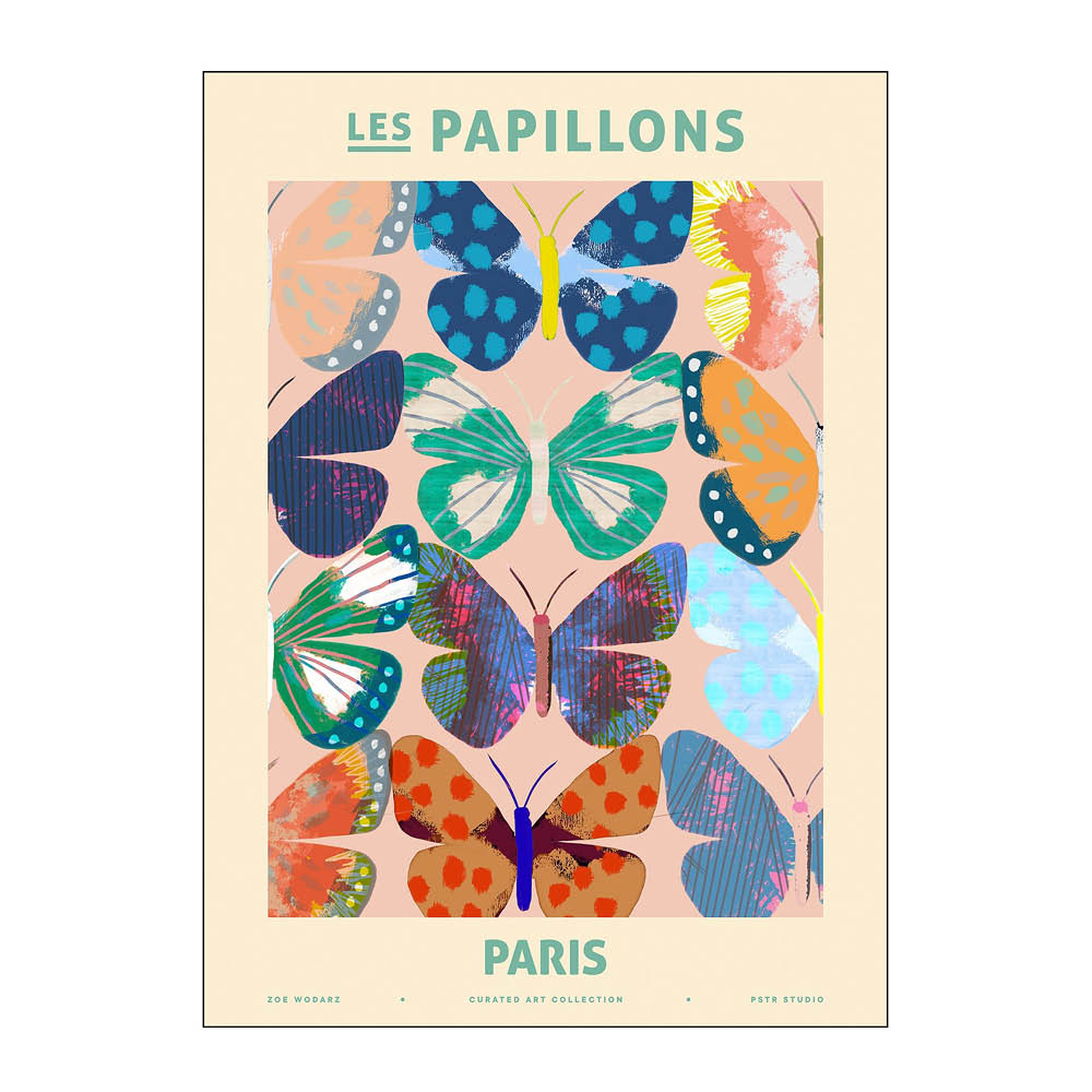Poster & Frame - PSTR Studio Juliste 50x70 cm Zoe les papillons paris