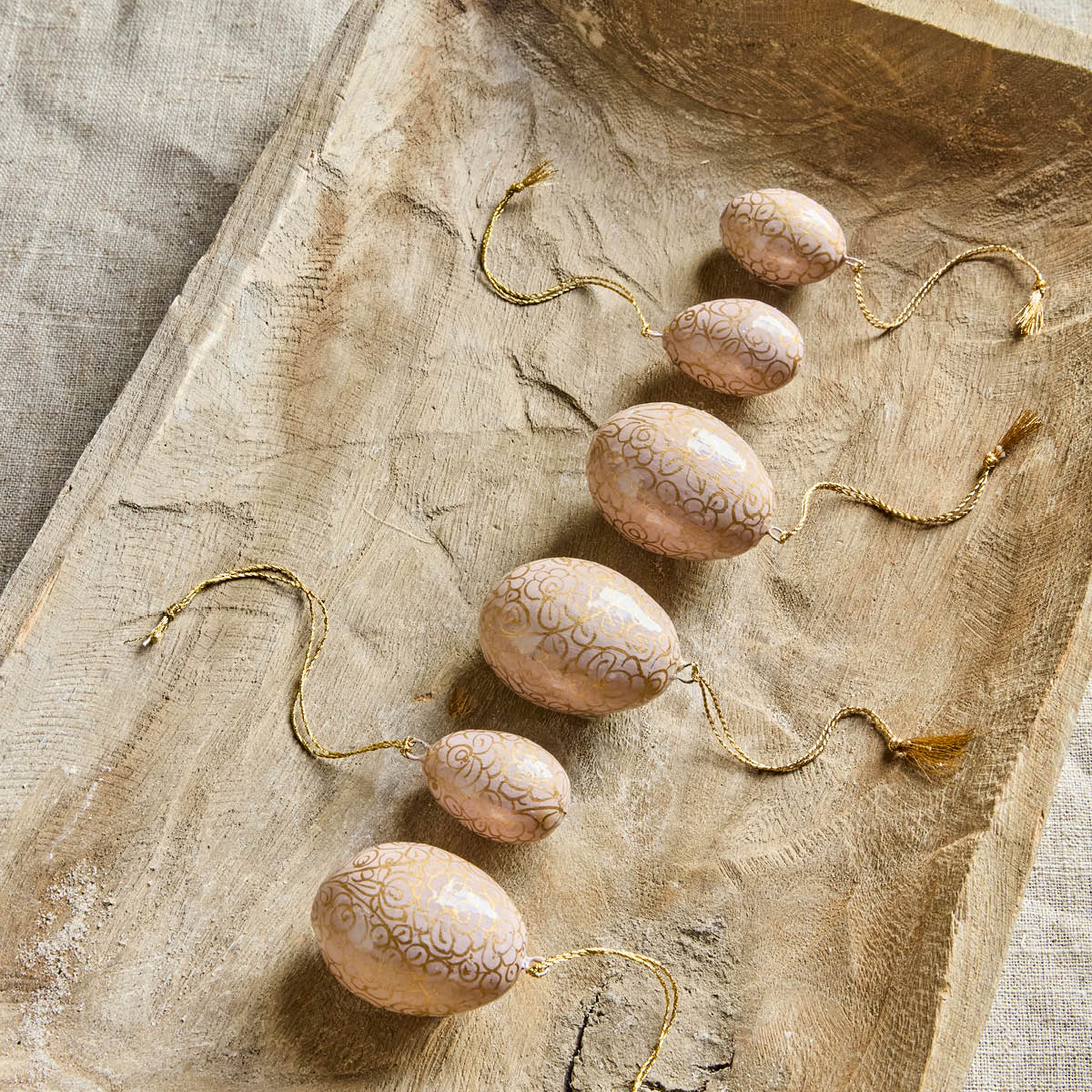 House Doctor Bloom påskägg hänge i trä 6-pack rosa