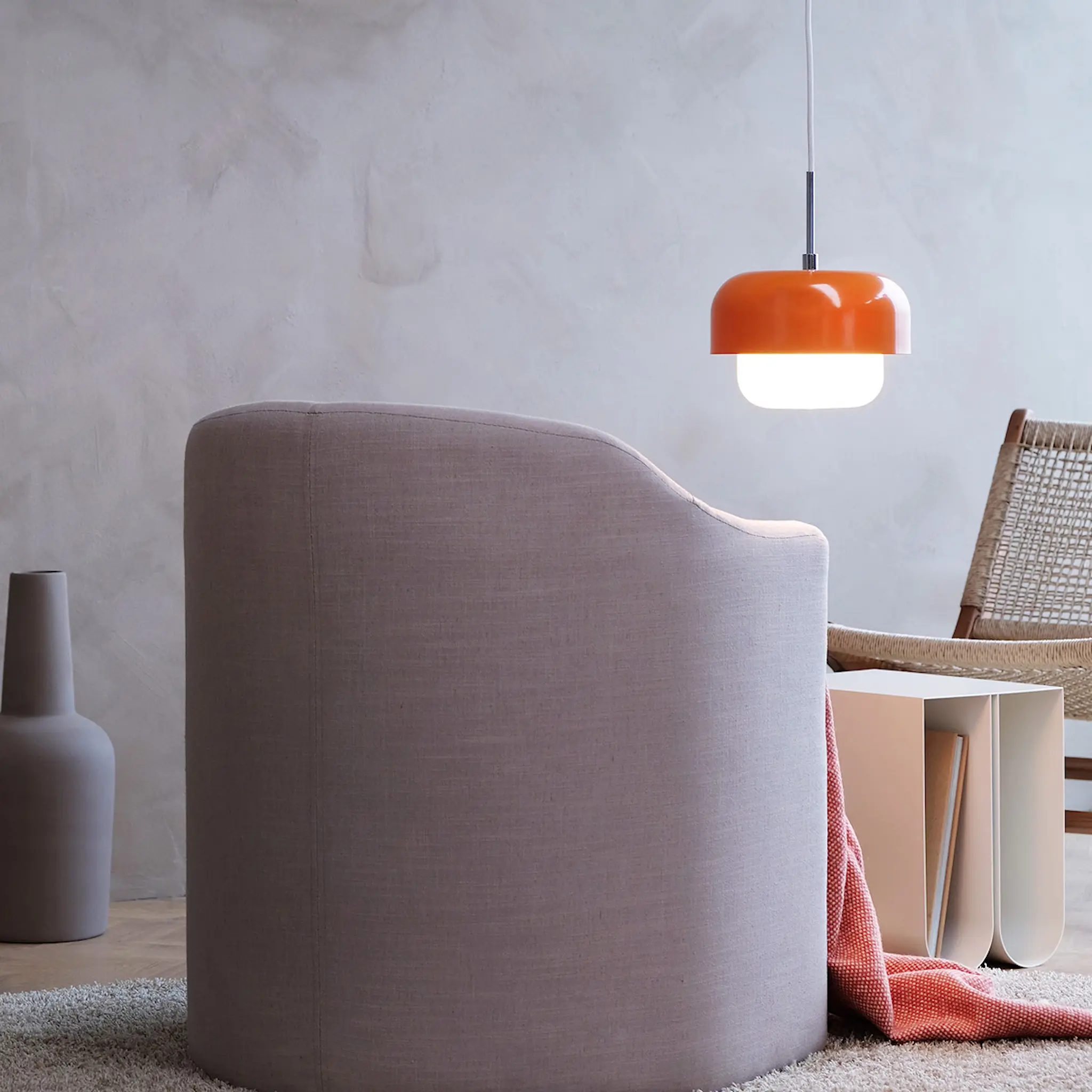 Dyberg Larsen Haipot pendellampa 15 cm orange