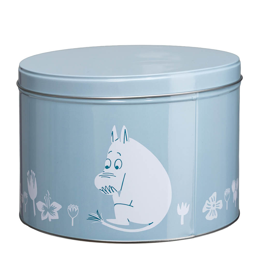 Martinex Mumin stapelbar plåtburk 1,5 L Mumintrollet blå