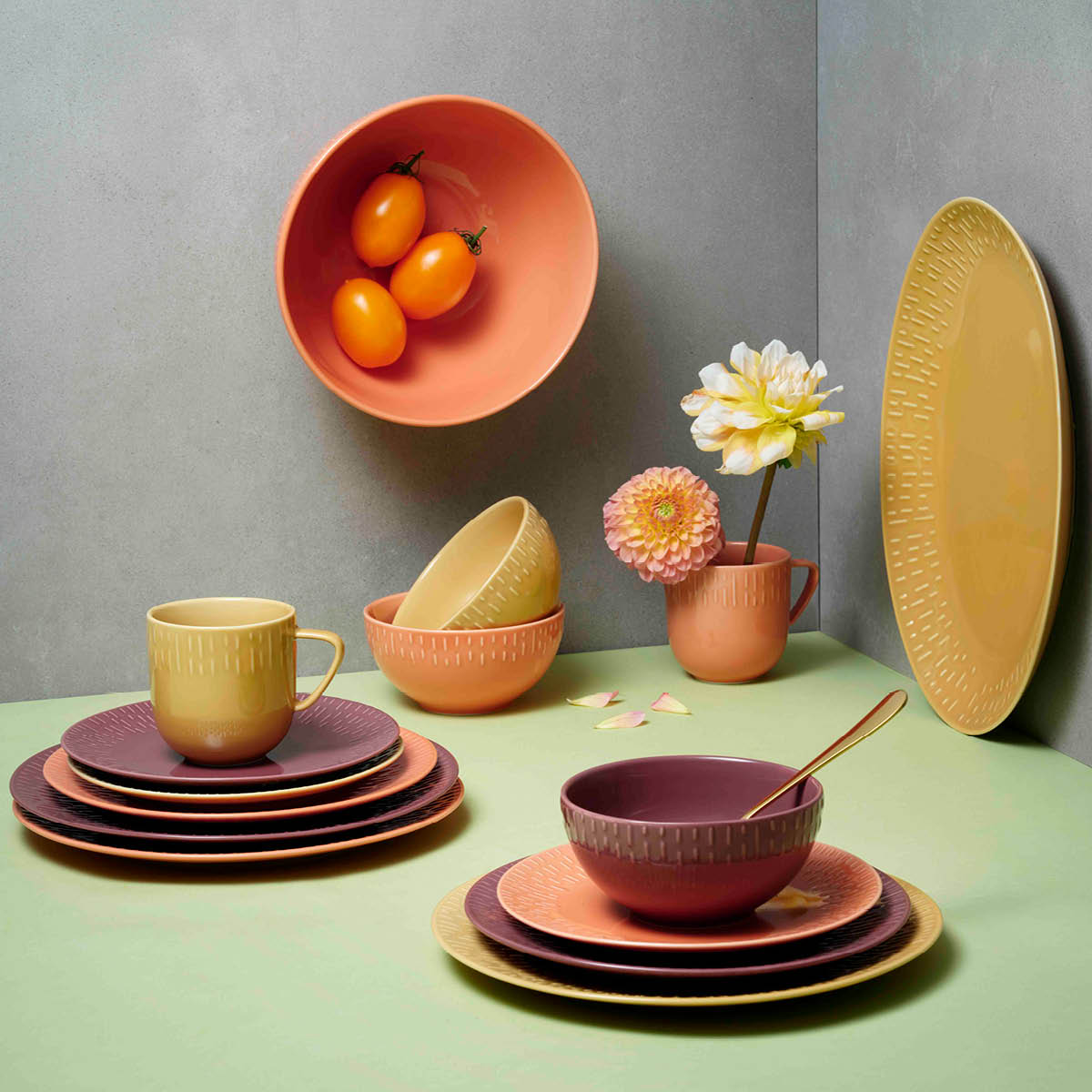 Aida - Life in colour Confetti ovalt fat 36x25,5 cm mustard