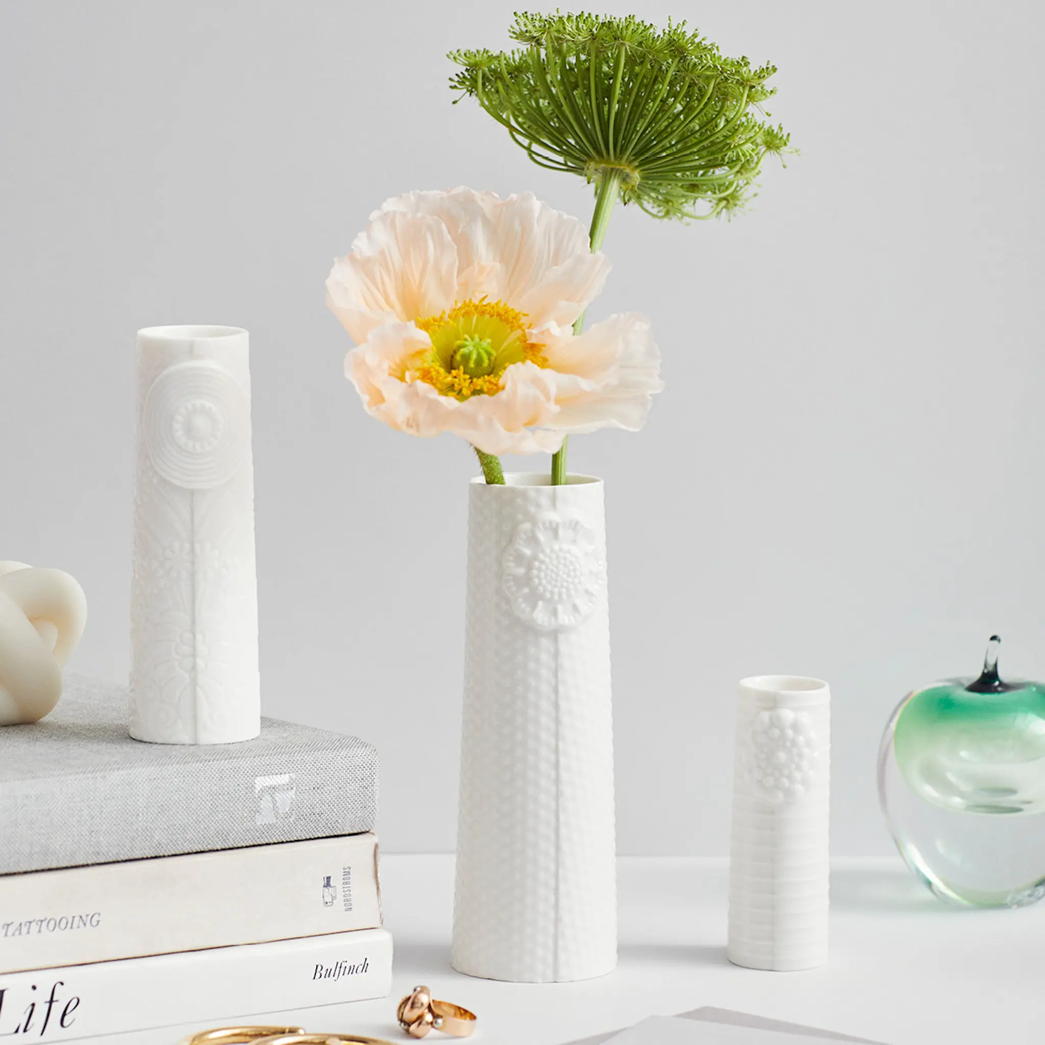 Dottir Pipanella Flower Maljakko 12,5 cm Valkoinen