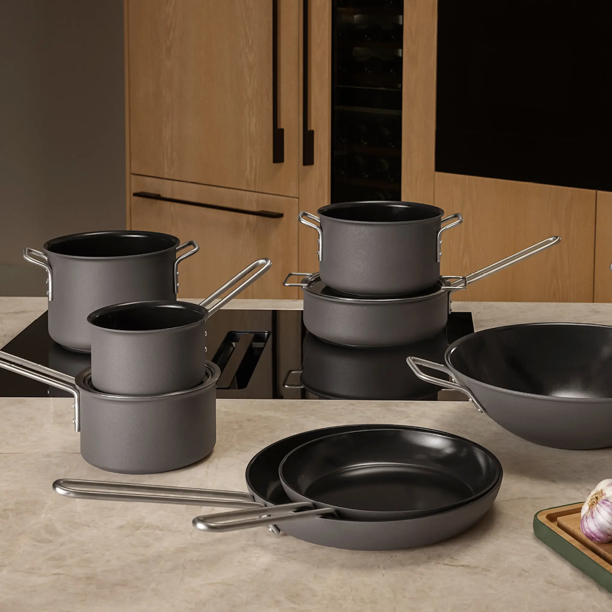 Eva Trio Grey Line Kastrull 1,1 L 13 cm keramisk Slip-Let