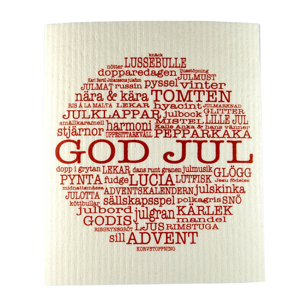 Mellow Design Disktrasa God Jul 17,2x20 cm vit/röd