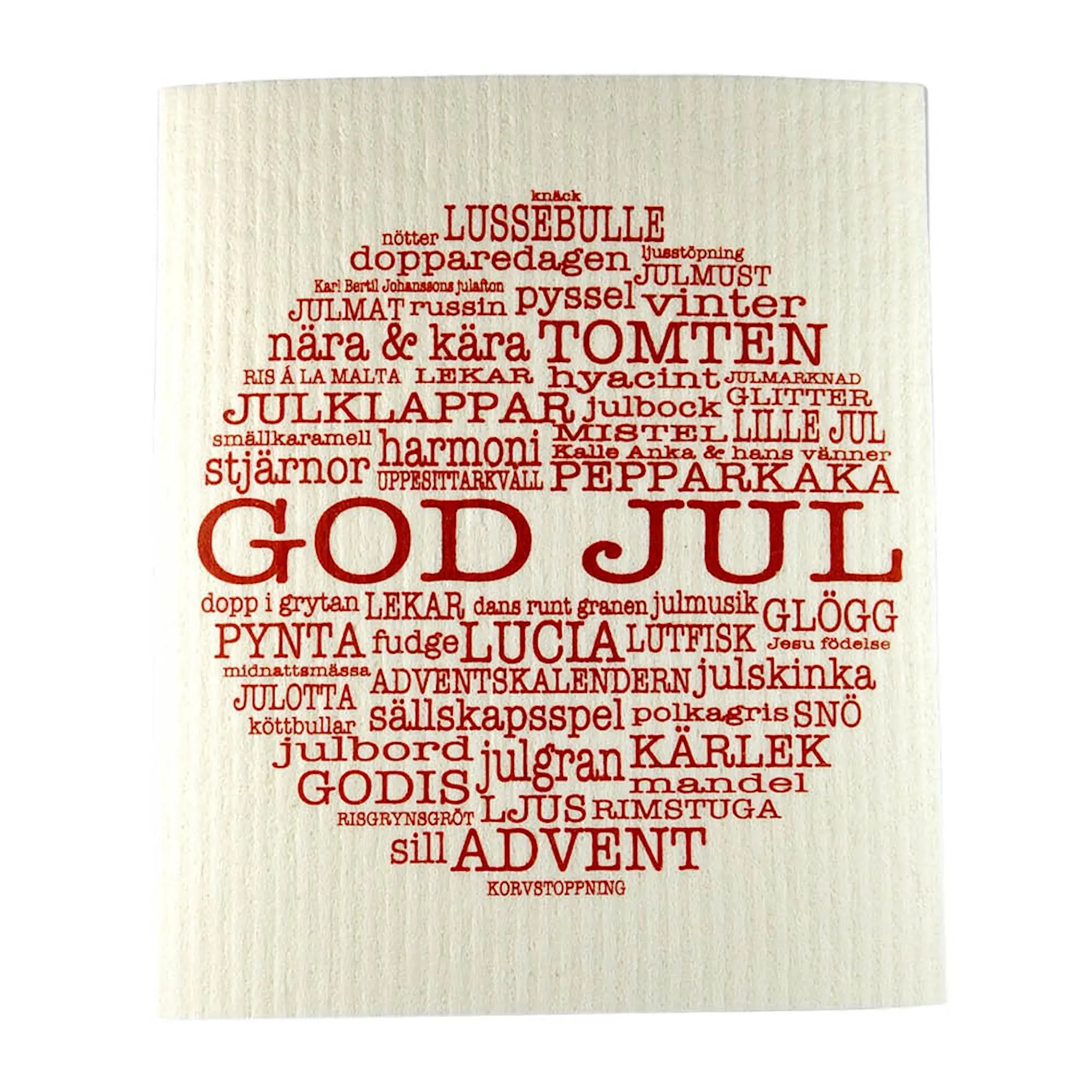 Mellow Design Oppvaskklut God Jul 17,2x20 cm hvit/rød