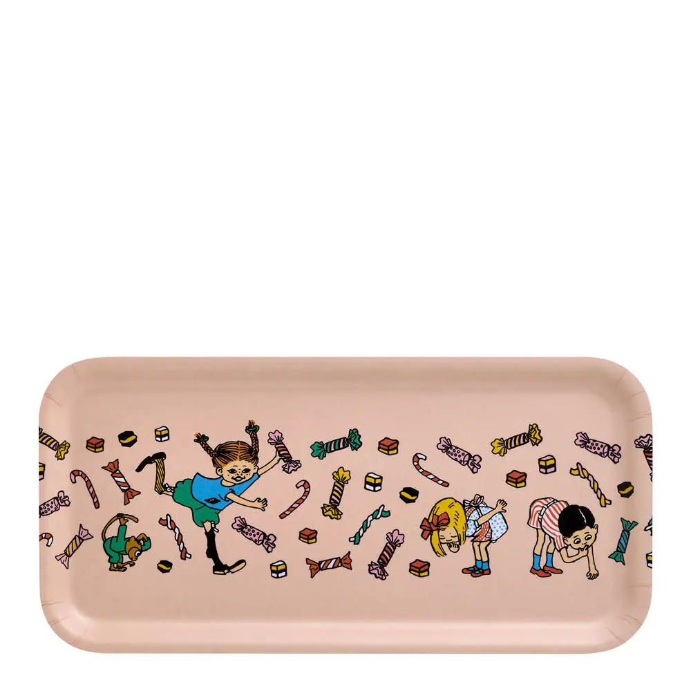 Pippi tarjotin 27x13 cm Karkki vaaleanpunainen