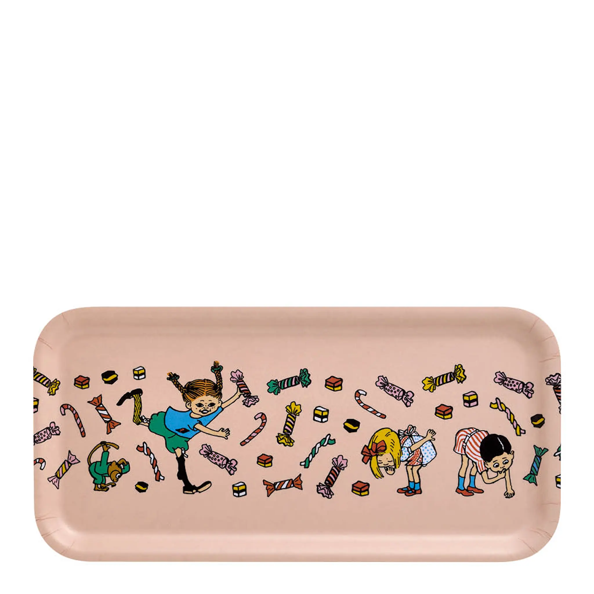 Muurla Pippi bricka 27x13 cm Godis rosa