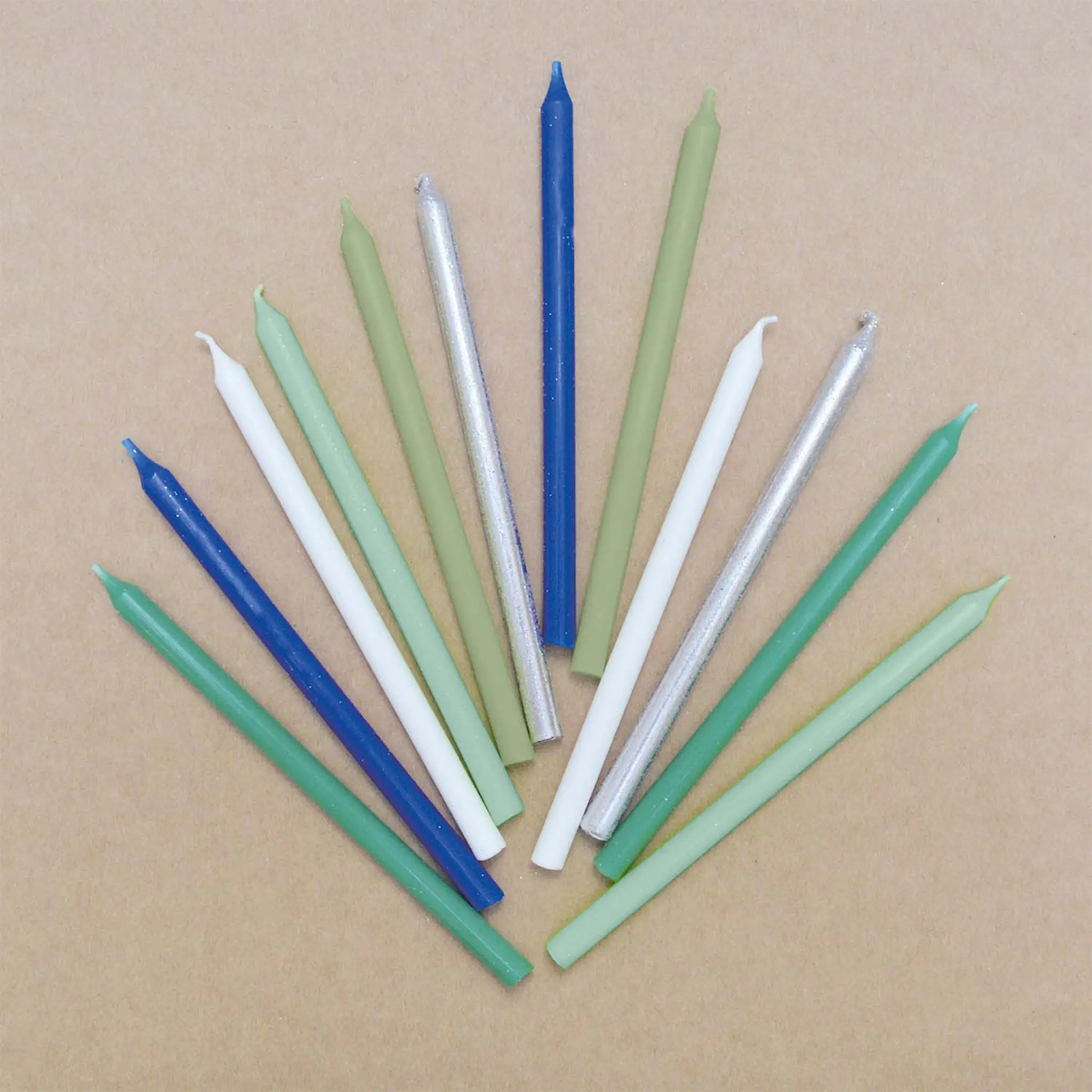 ScrapCooking Tårtljus 12-pack 12 cm blå/silver/vit/grön