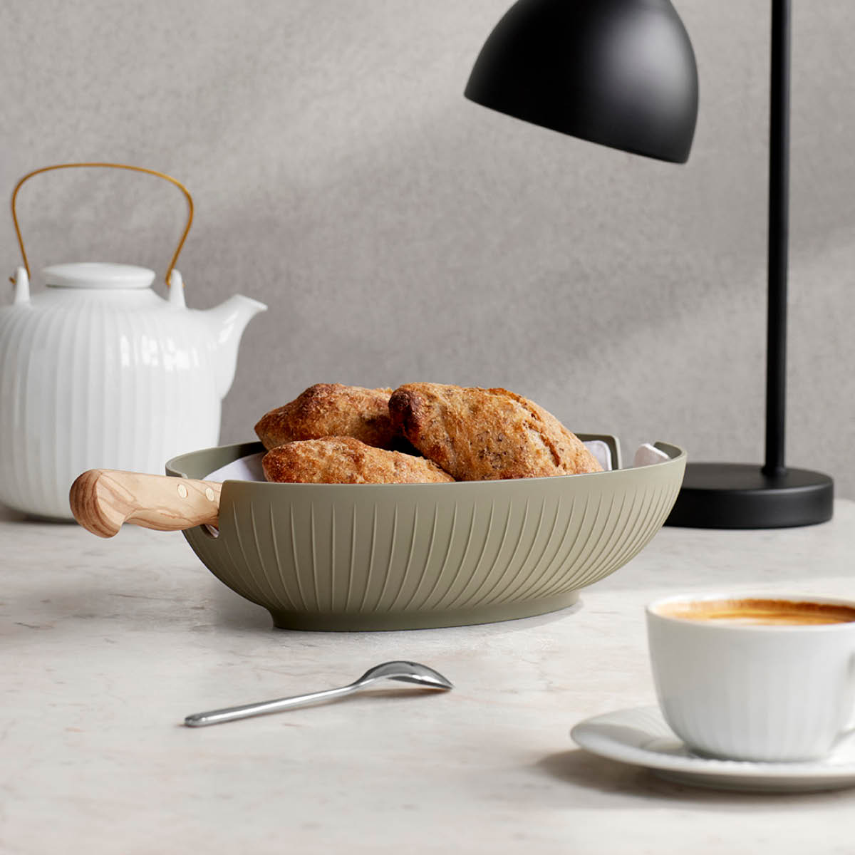 Kähler Hammershøi brødkurv 29,5x20 cm grønn