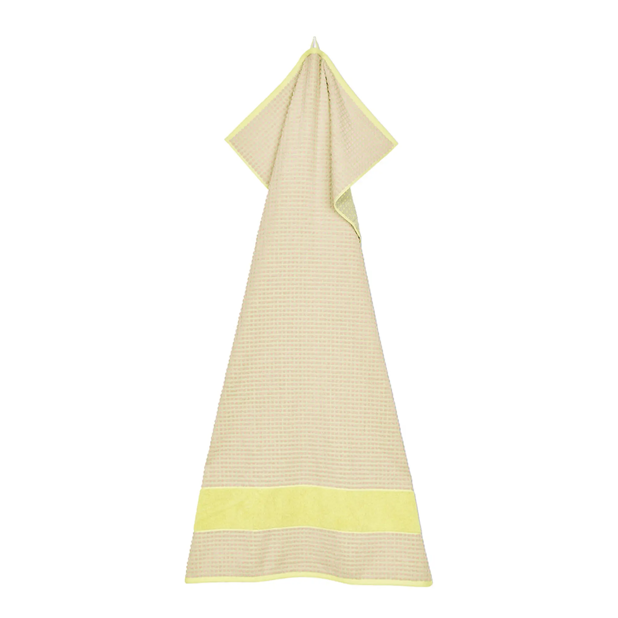 Juna Check handduk 70x140 cm gul/rosa