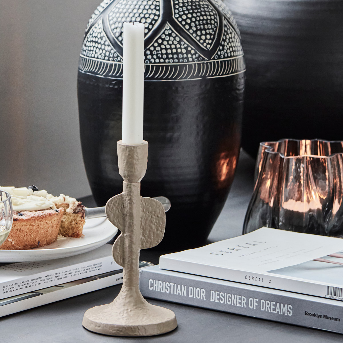 House Doctor Donna ljusstake 20 cm beige