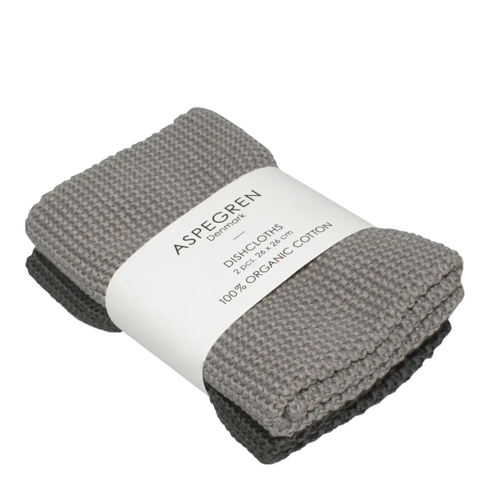 Solid Neulottu tiskirätti 26x26 cm 2 kpl Gray