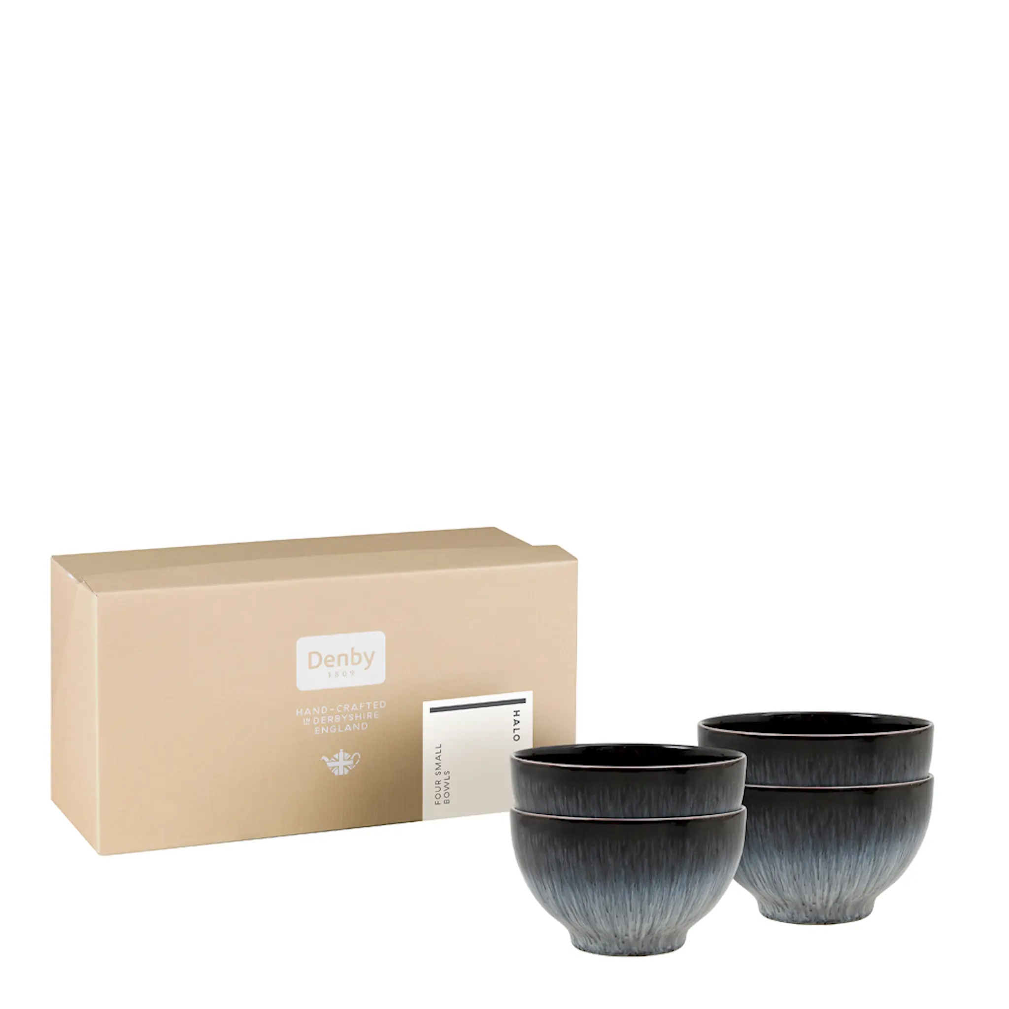 Denby Halo Skål 10 cm 4-pack Blå-svart