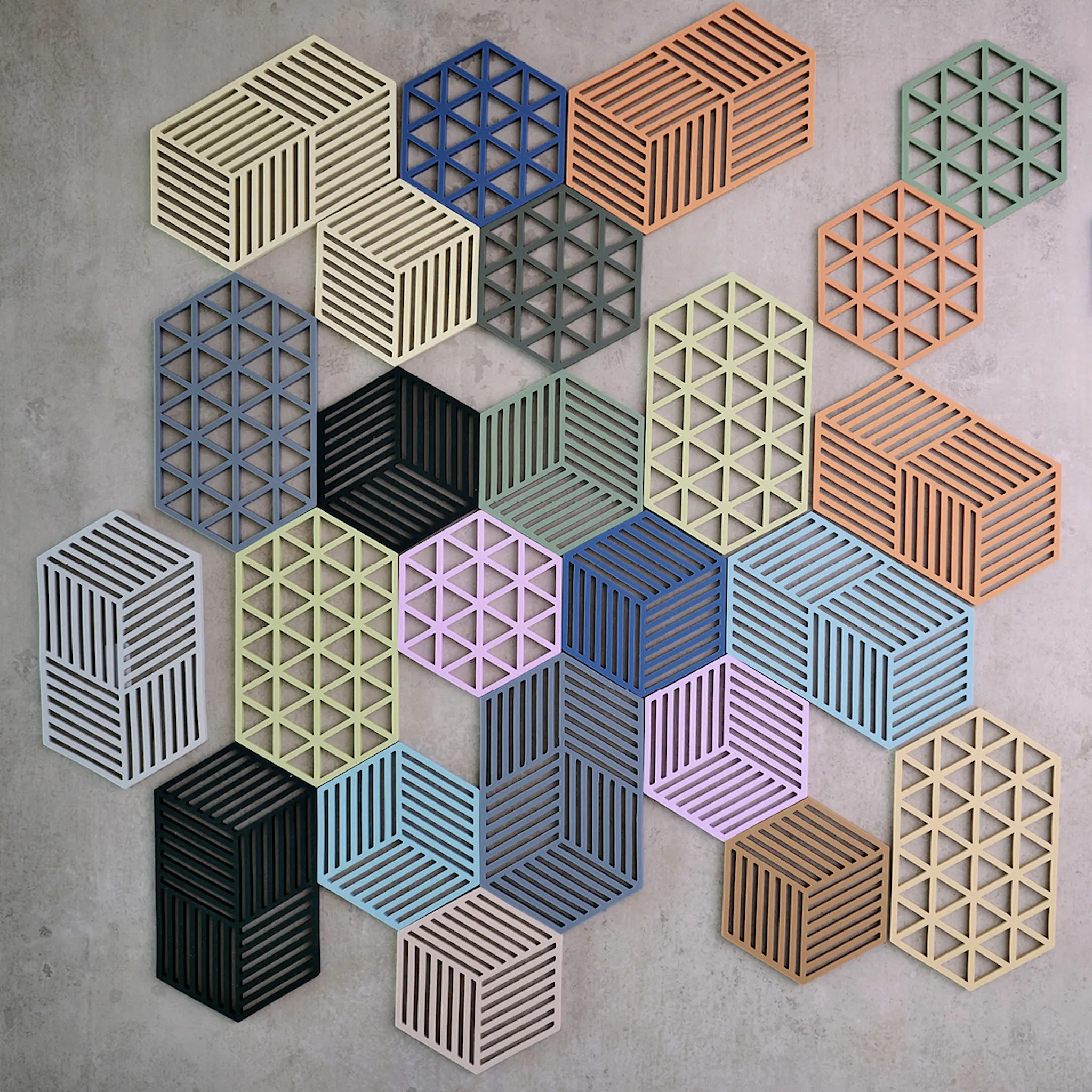 Zone Hexagon Grytunderlägg 24 cm Light Terracotta