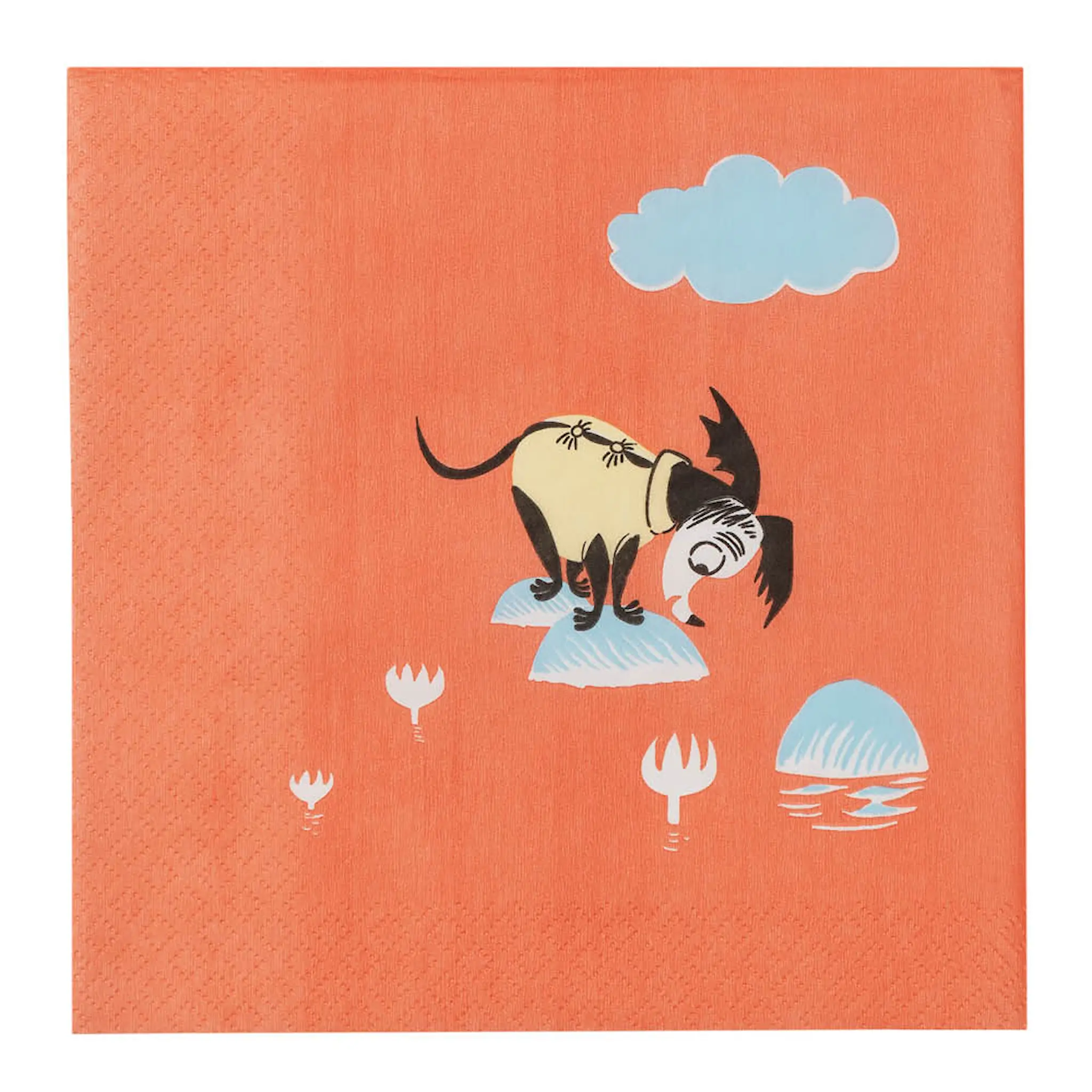 Moomin Arabia Mummi serviett 33x33 cm 20 stk Under paraplyen korallrød