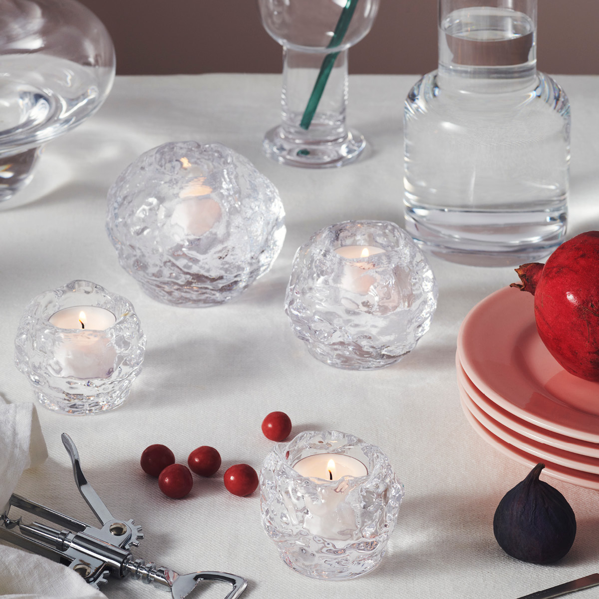 Kosta Boda Snowball ljuslykta 3-pack