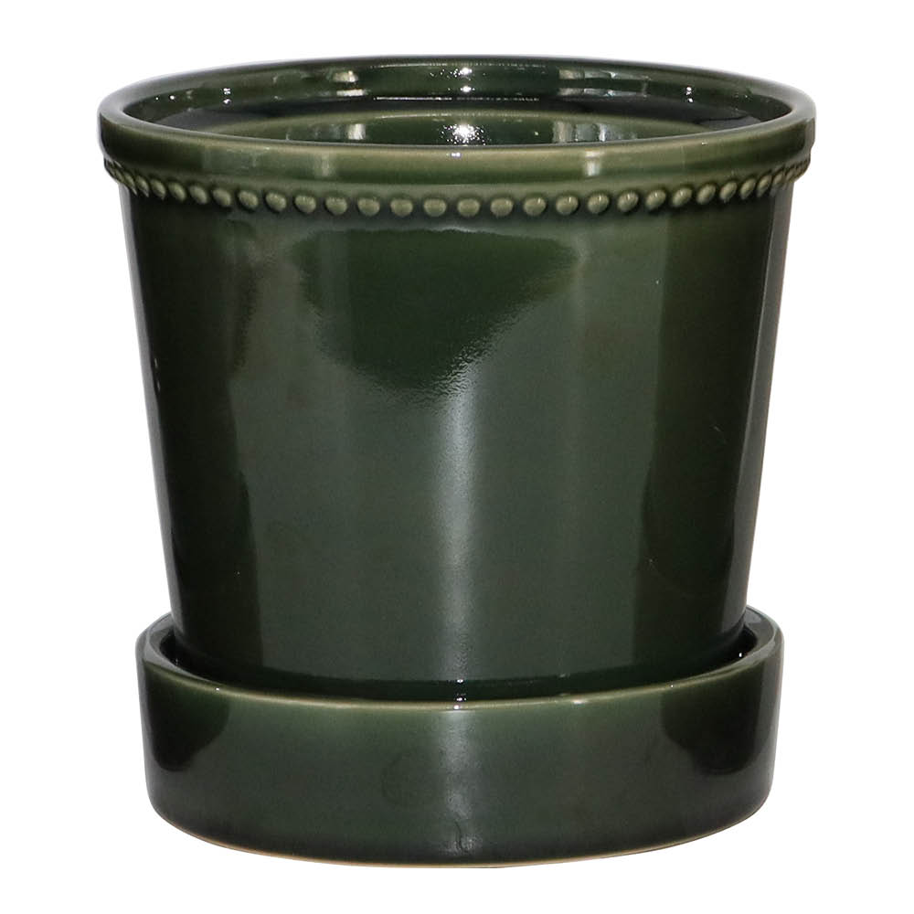 Edelweiss Karmen krukke med skål 17 cm forest green