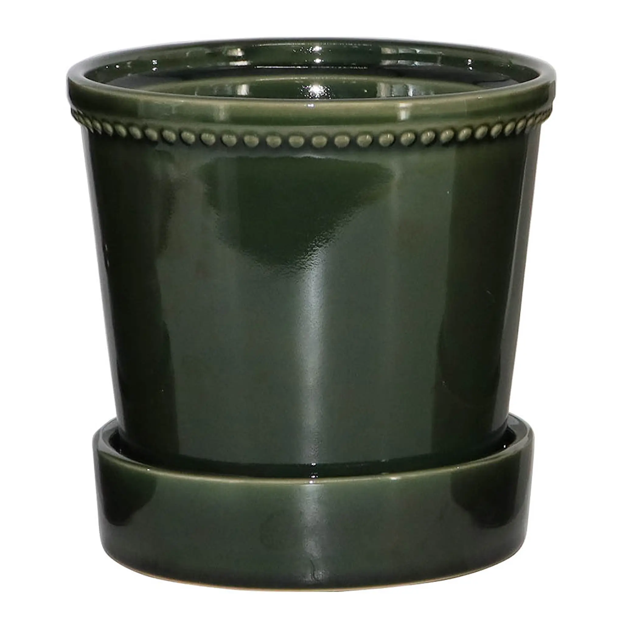 Edelweiss Karmen krukke med skål 17 cm forest green