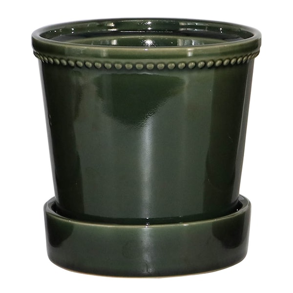 Karmen kruka med fat 17 cm forest green