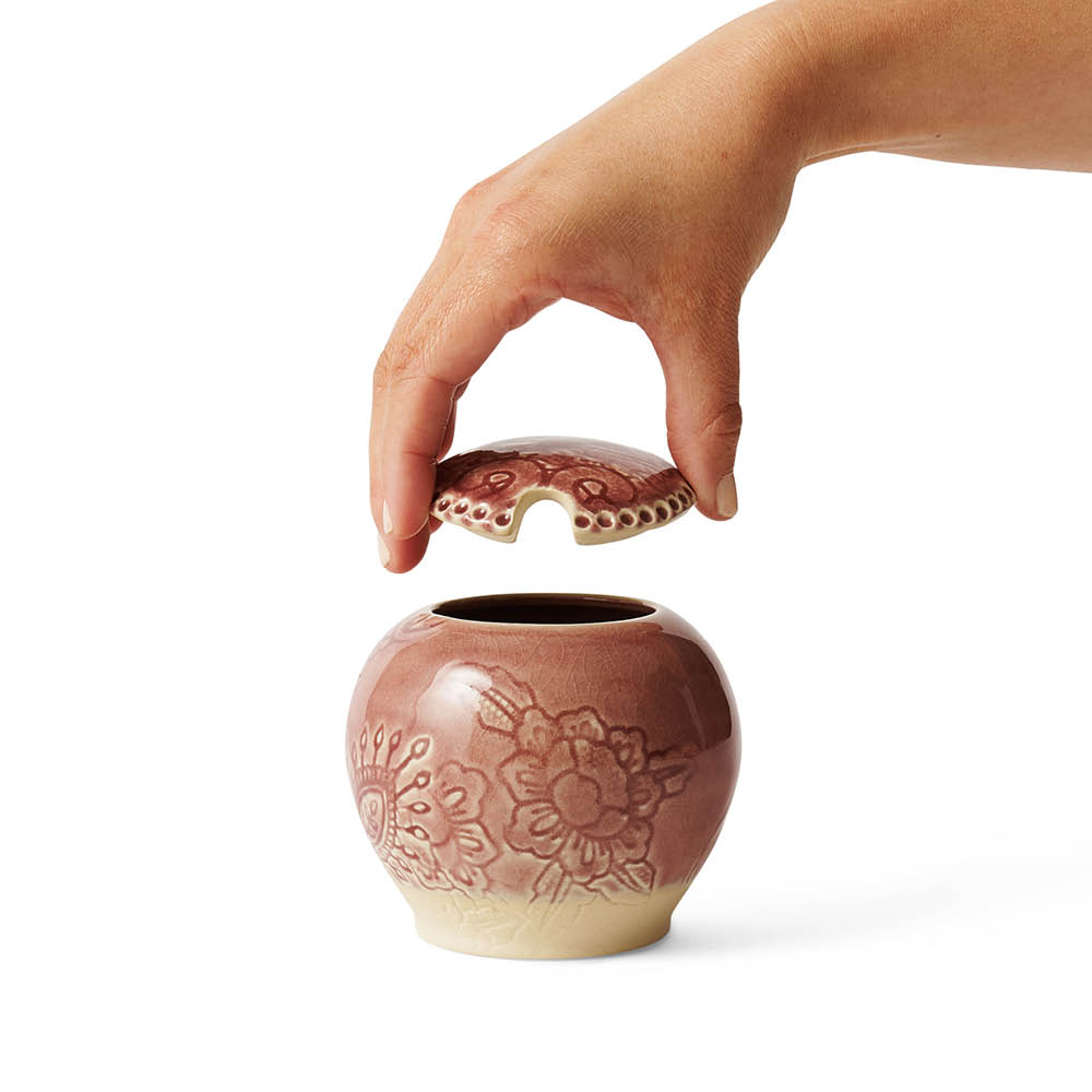 Sthål Arabesque sockerskål 9 cm old rose