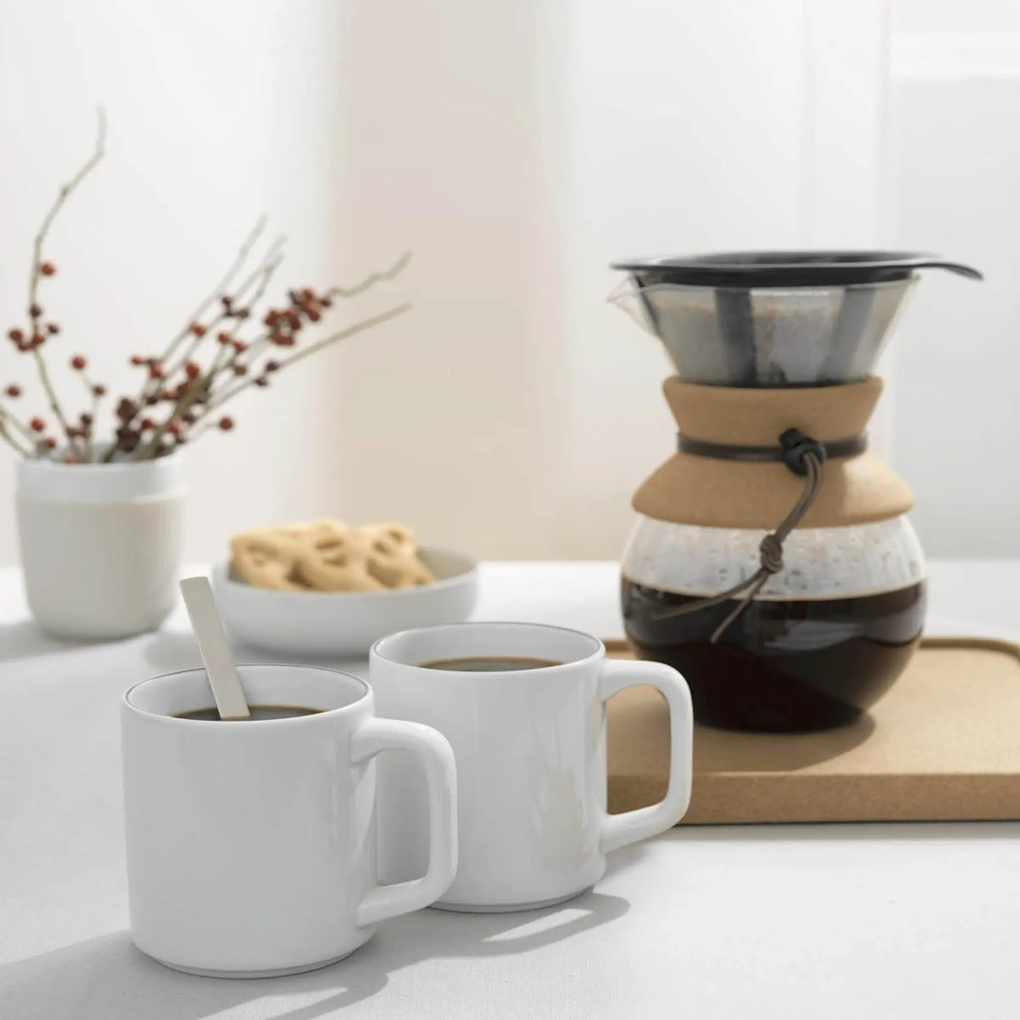 Bodum Pour Over kaffebrygger 1 L/8 kopper filter/kork hover