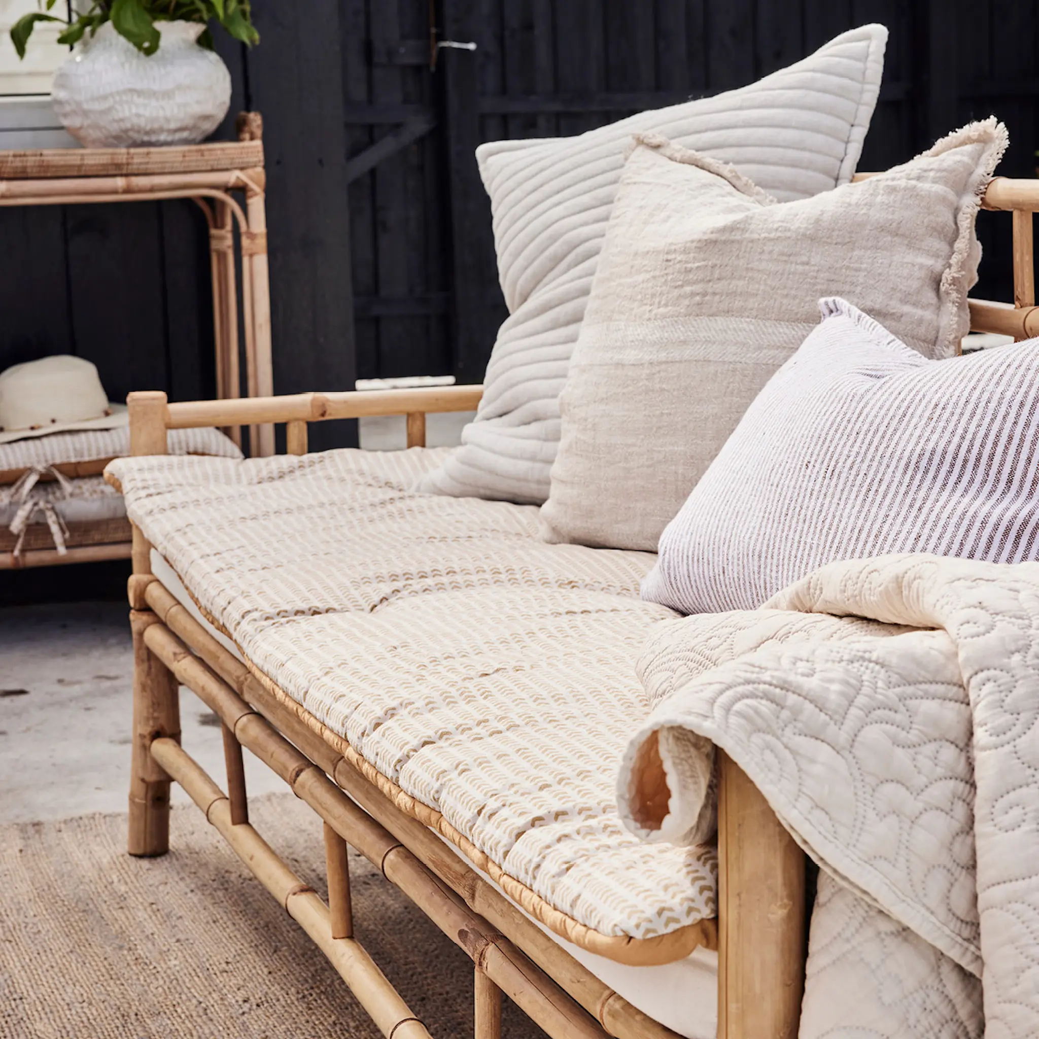 Lene Bjerre Ivenne sittdyna / madrass 180x70 cm ockra