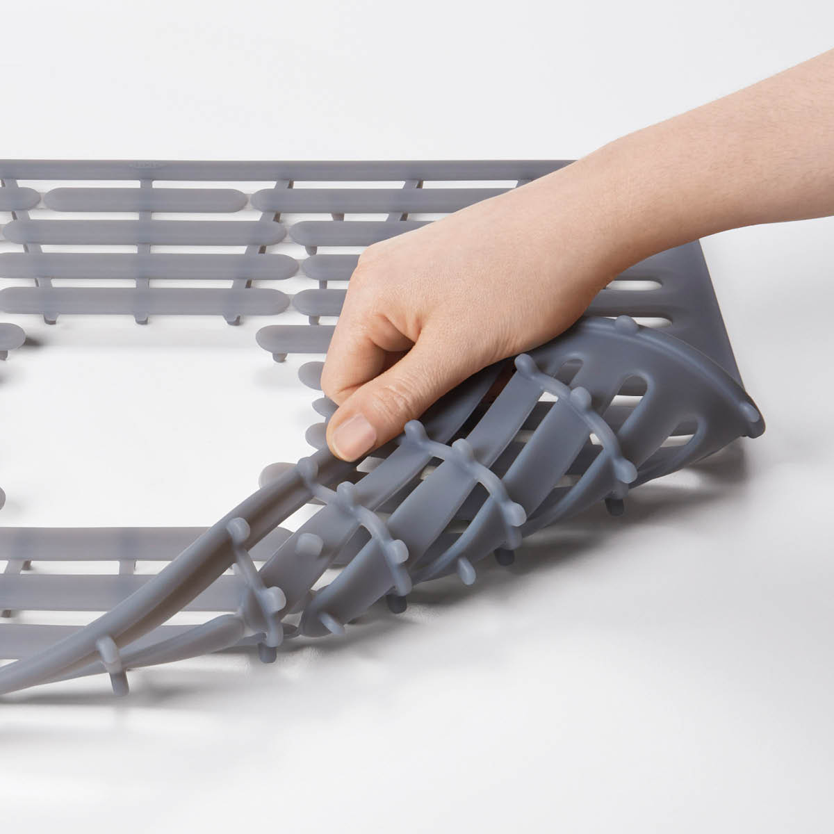 Oxo Silikonmatte til vasken liten grå