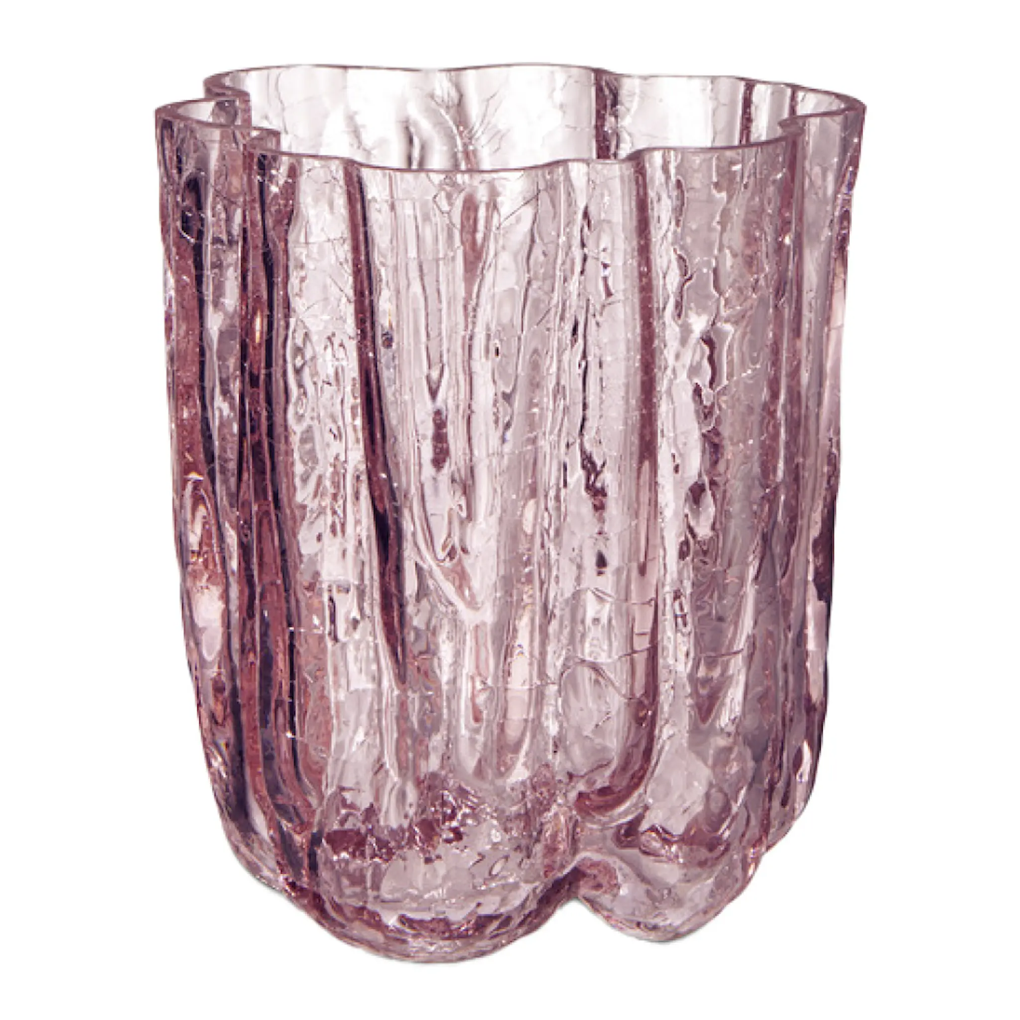 Kosta Boda Crackle vas 12 cm rosa