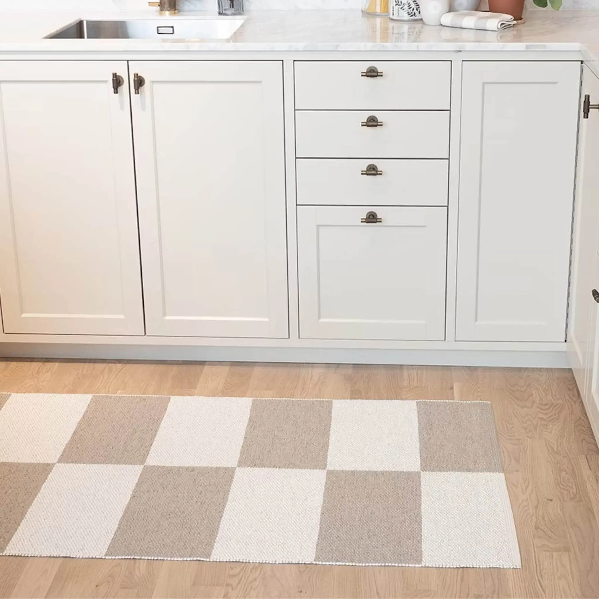 Rotor Design Hallmatta Square 250x70 cm beige/vit