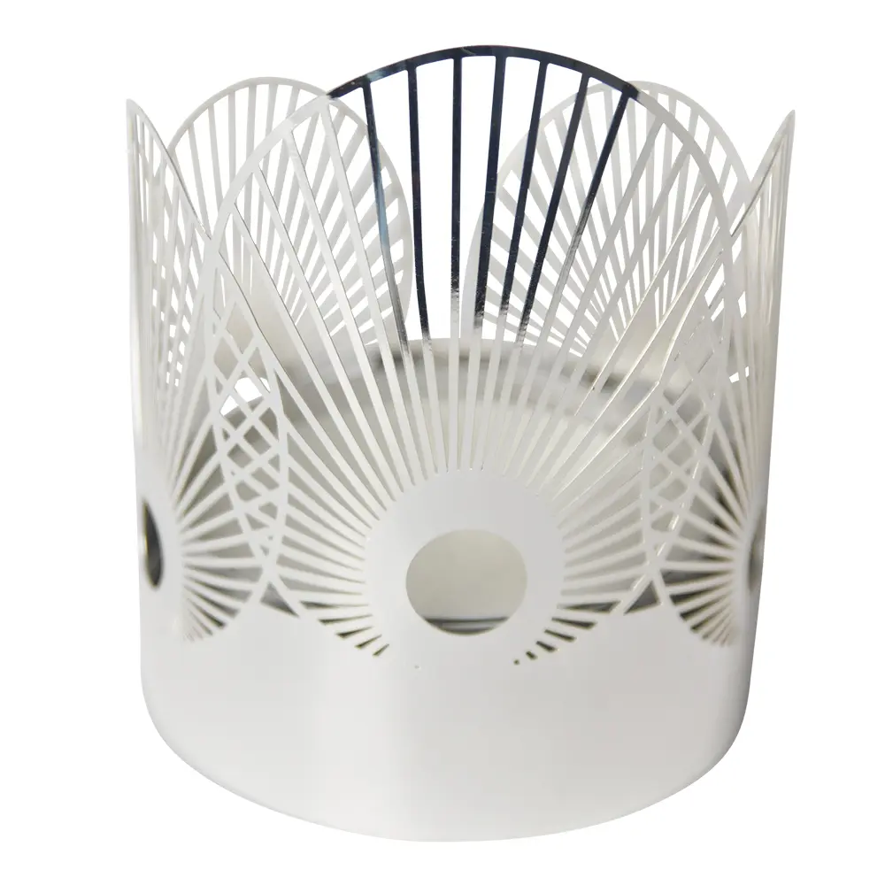 Sun lyslykt medium 6,5x8 cm sølv