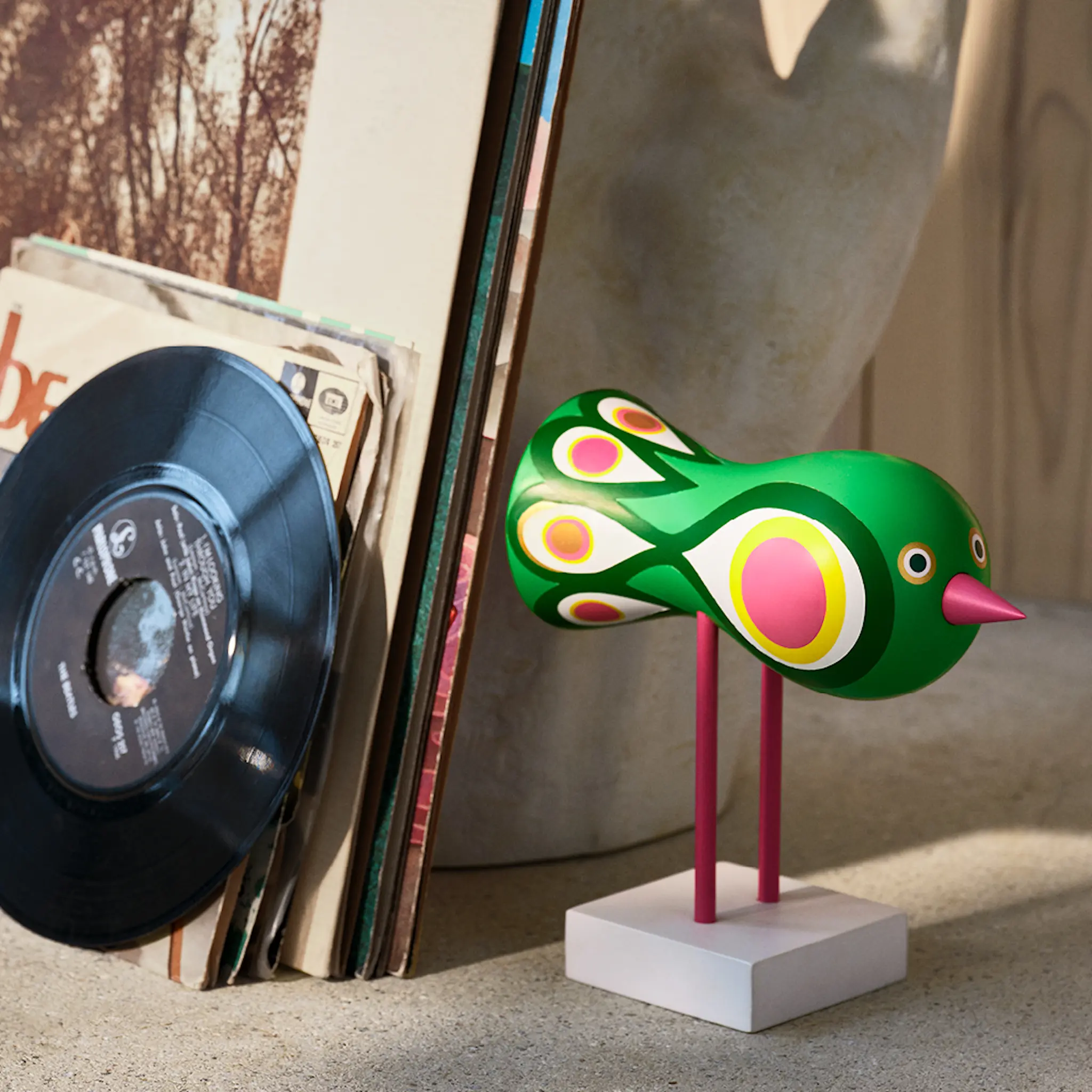 Design House Stockholm Lisa Larson Birds 1967 No.2 16 cm grön/rosa