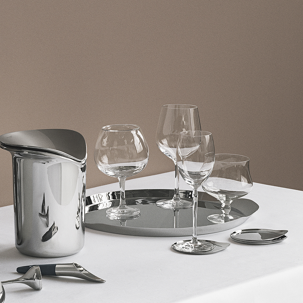 Georg Jensen Wine Bricka oval Rostfri 39,5 cm