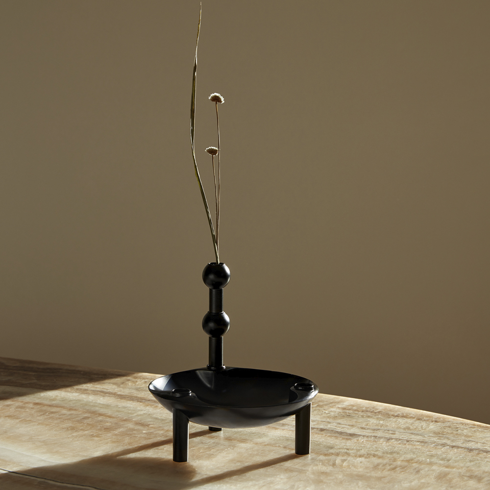 Stoff Nagel Vase 10 cm svart