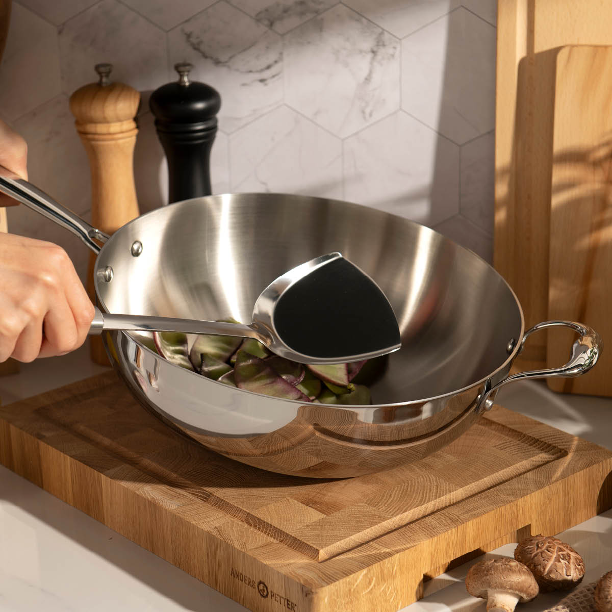 Anders Petter Classic wok 30 cm blank/borstad