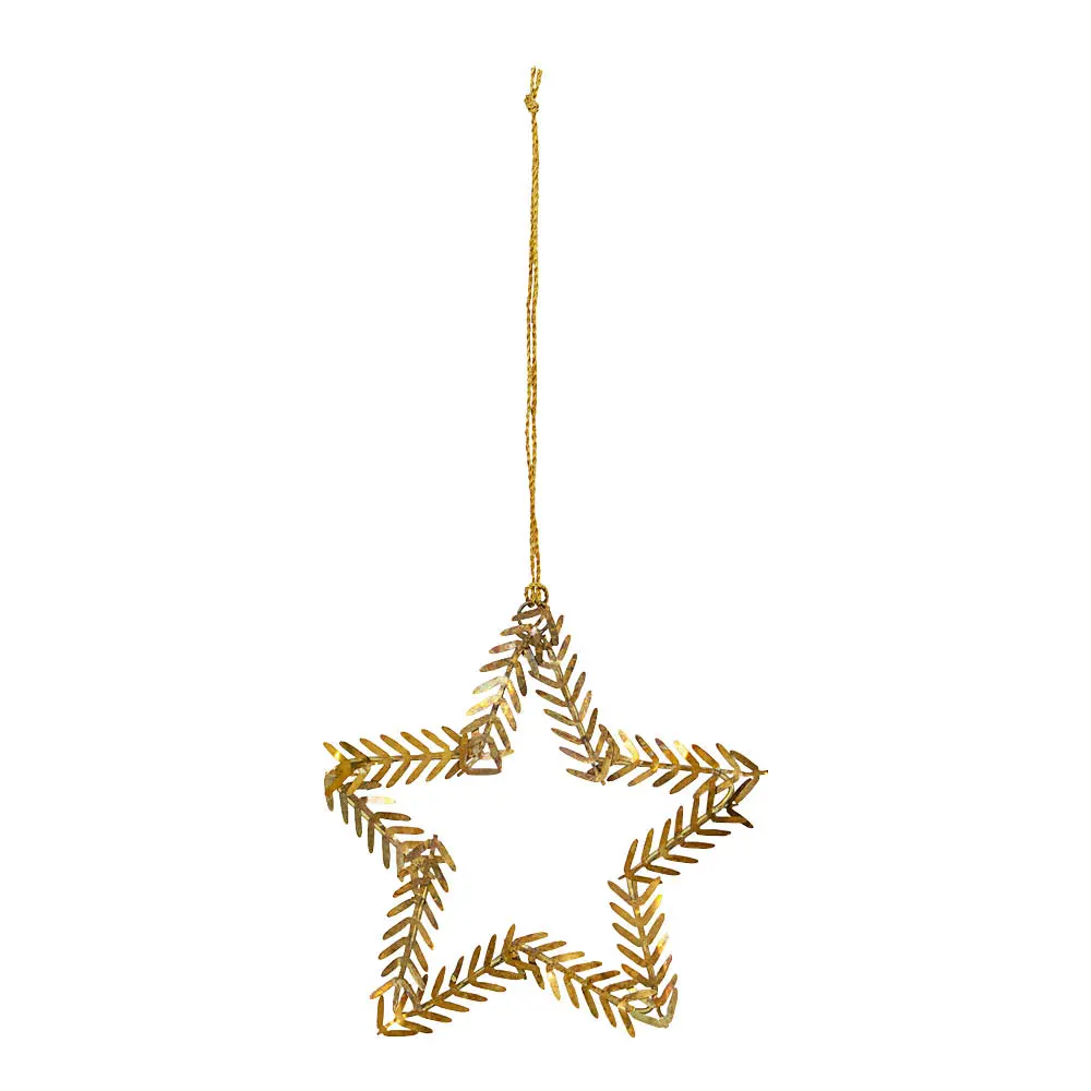 Lamet julepynt 10 cm messing